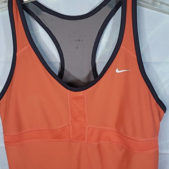 Nike Dri Fit Tangerine & Gray Racerback Tank Sz M - Picture 2 of 9